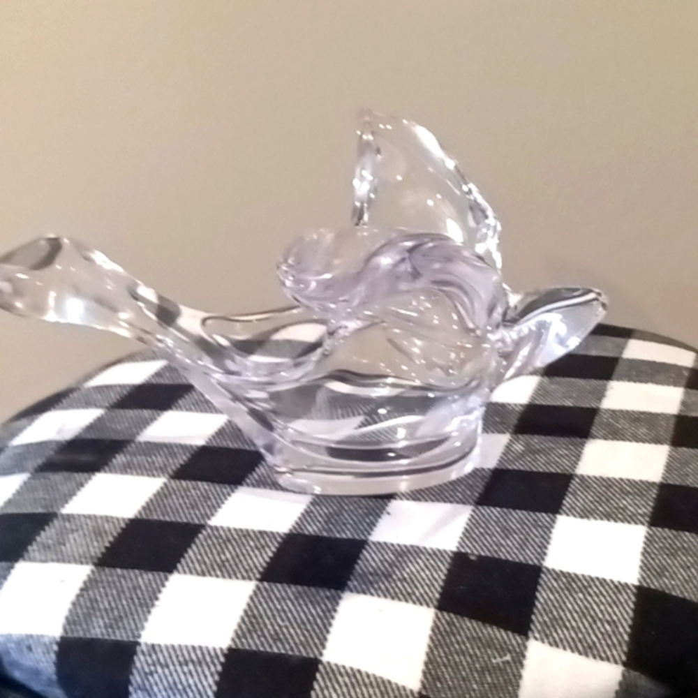 Princess House lead Crystal bird candy dish.